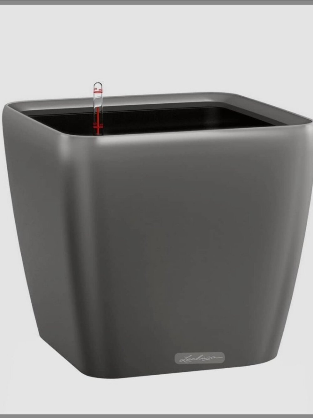 LECHUZA QUADRO LS 21 - matte charcoal PLANTER (complete sub-irrigation set)
